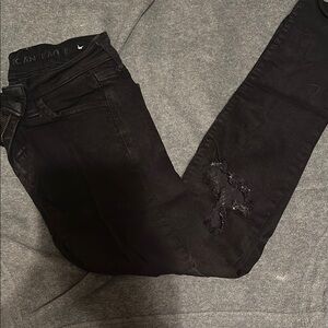 American Eagle Black Distressed Jeans